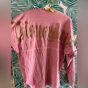 Disneyland Pink Long Sleeve Tee with Gold Script